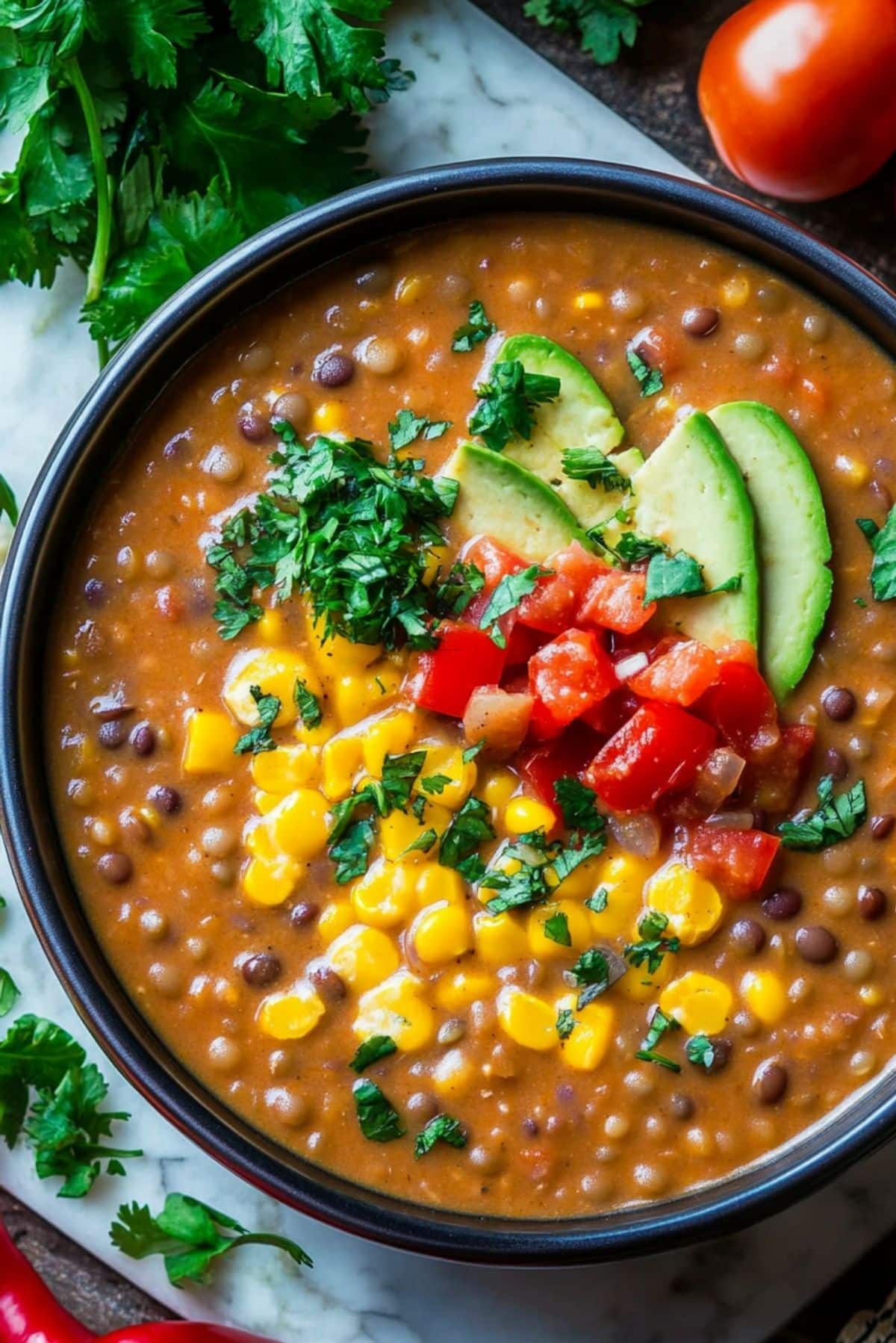 Hearty Vegetarian Lentil Tortilla Soup – A Cozy Bowl of Comfort
