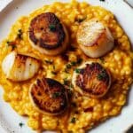 Pumpkin Risotto with Seared Scallops