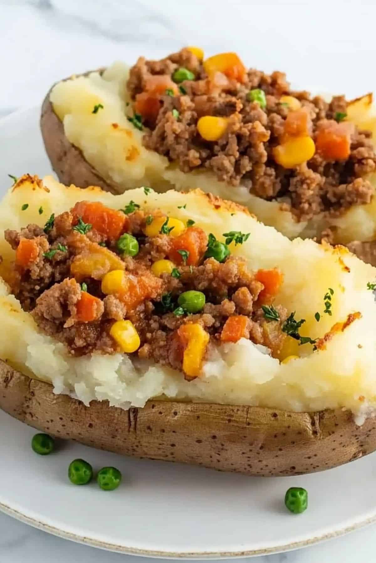 Loaded Baked Potatoes with Shepherd’s Pie Filling – A Comfort Food Mashup