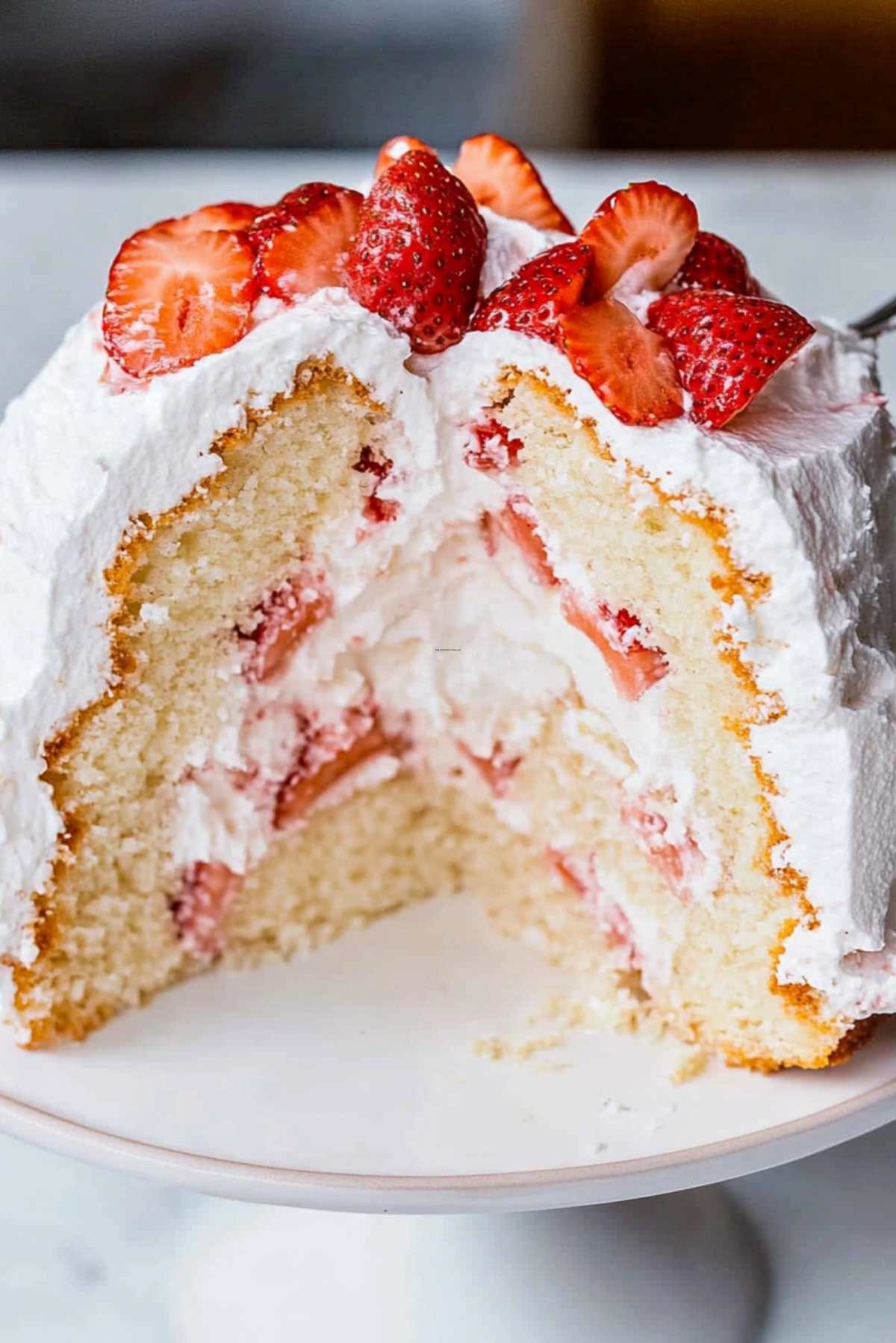 The Lightest, Fluffiest Strawberry Angel Cake You'll Ever Have