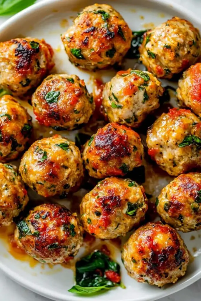 Italian-Style Chicken Meatballs 4 Italian-Style Chicken Meatballs