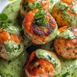 Salmon Balls with Creamy Avocado Sauce: Healthy Dinner Ideas