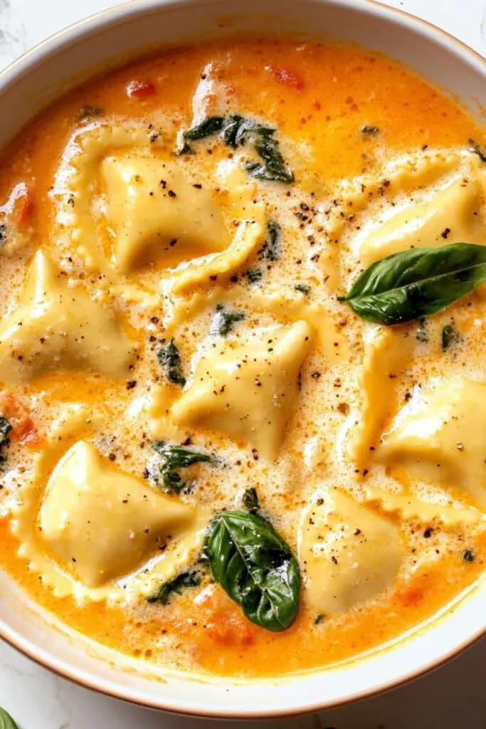 Creamy Tuscan Ravioli Soup 4 Creamy Tuscan Ravioli Soup