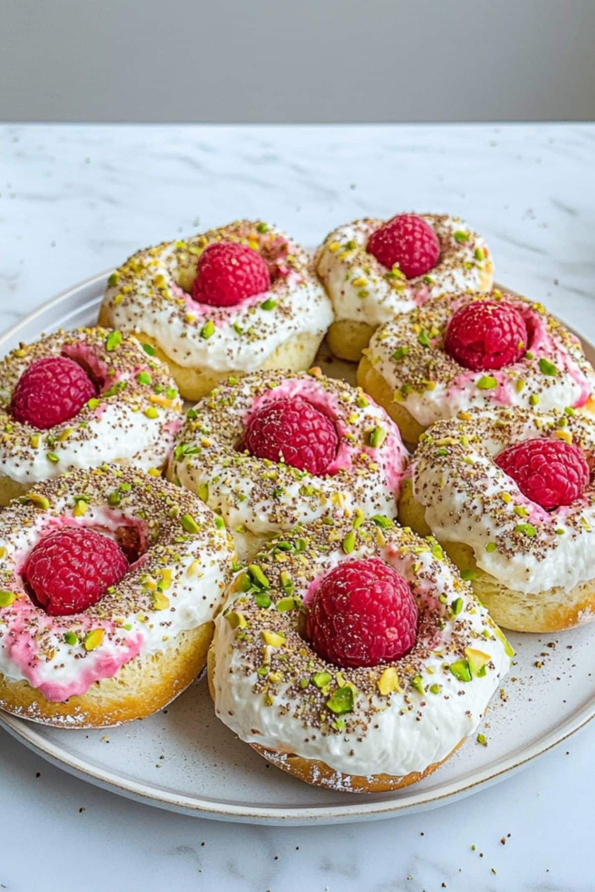 Raspberry Pistachio Sourdough Bagels