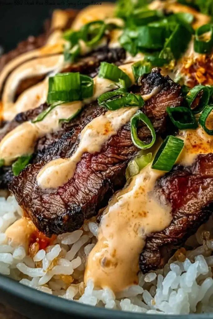 Korean BBQ Steak Rice Bowls with Spicy Cream Sauce 4 Korean BBQ Steak Rice Bowls with Spicy Cream Sauce
