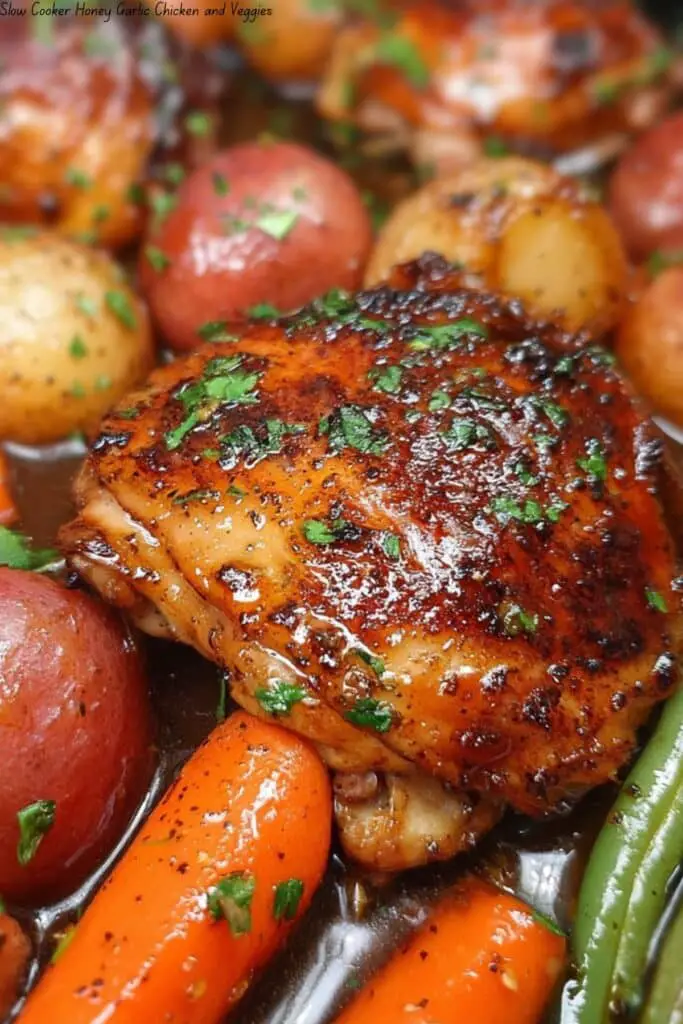 Slow Cooker Honey Garlic Chicken and Veggies