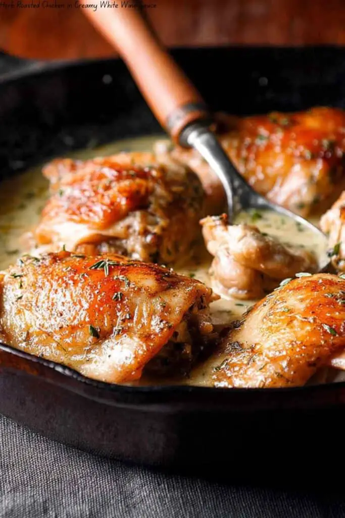 Herb Roasted Chicken in Creamy White Wine Sauce 4 Herb Roasted Chicken in Creamy White Wine Sauce