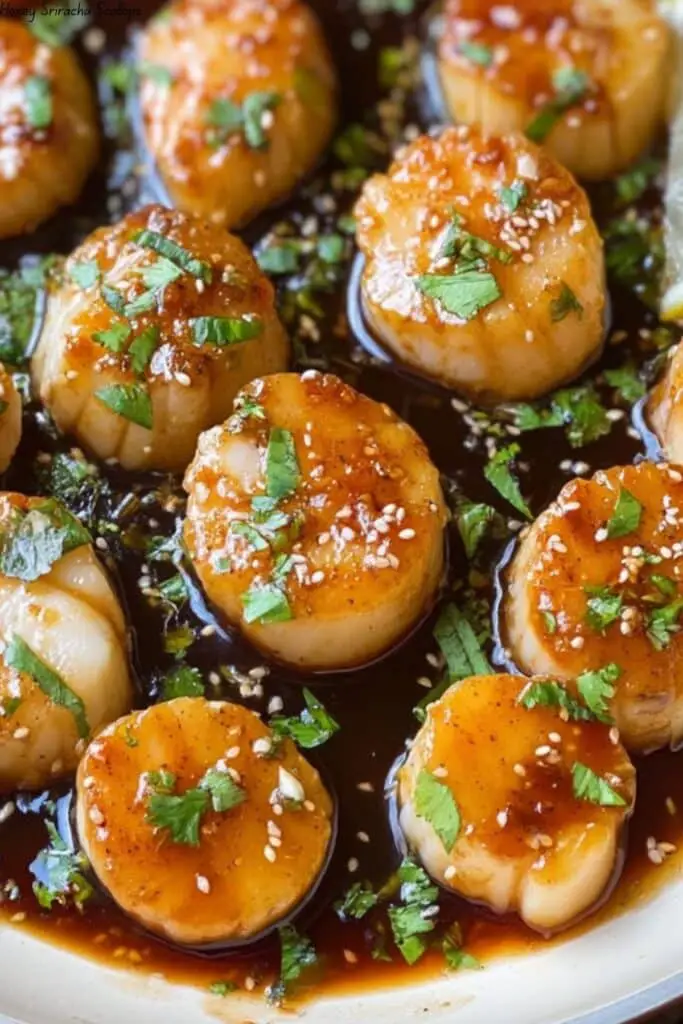 Honey Sriracha Scallops